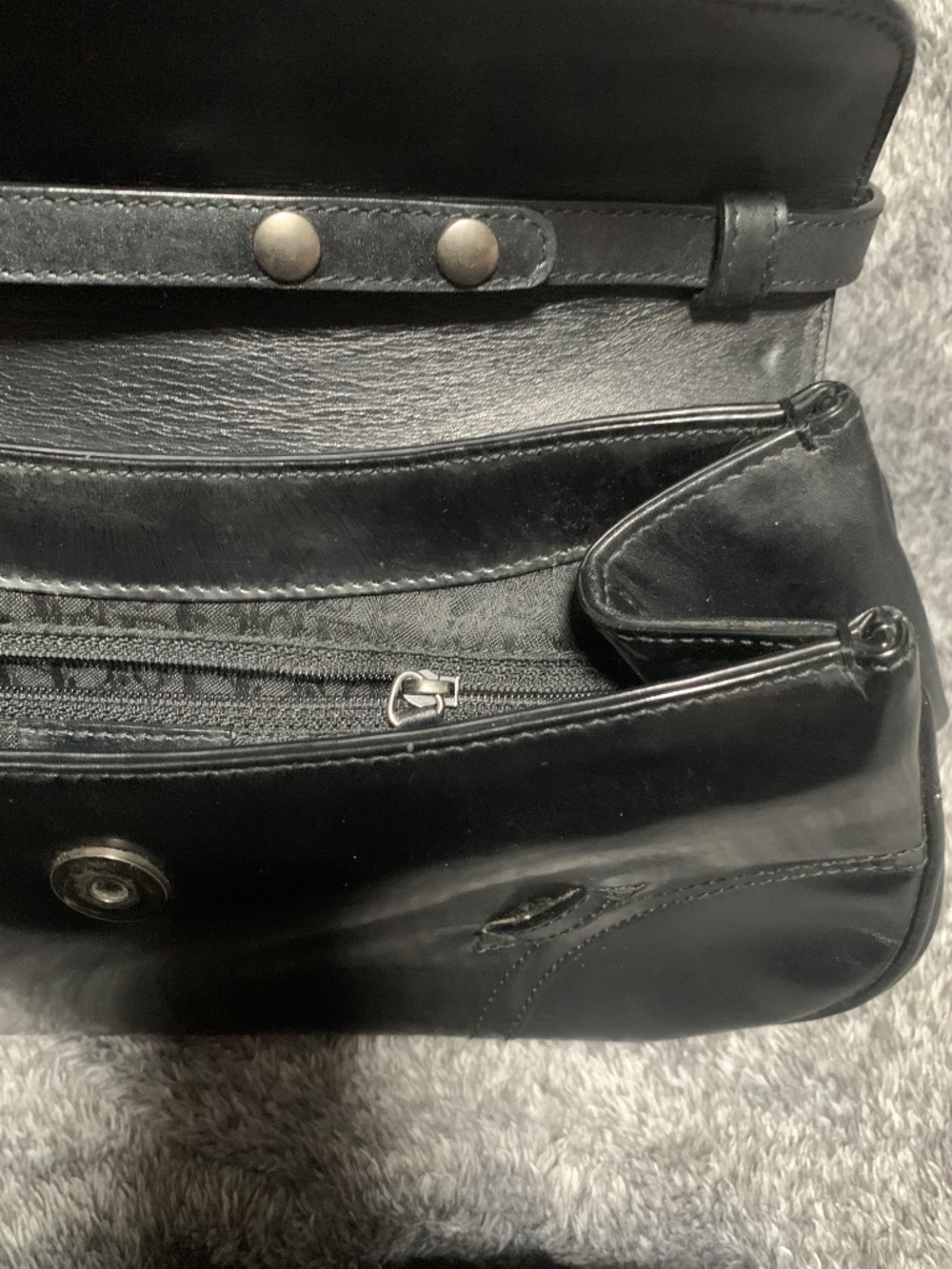 Vintage Christian Dior Black Smooth Leather Baudrier Saddle Bag - Rare Galliano - Picture 15 of 16
